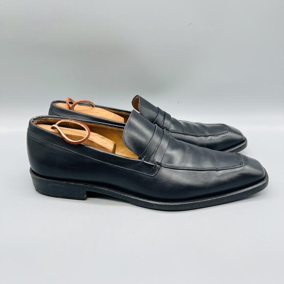 Salvatore Ferragamo Shoes Men 9 Black Leather Penny Loafer Slip On Dress Classic main image 8